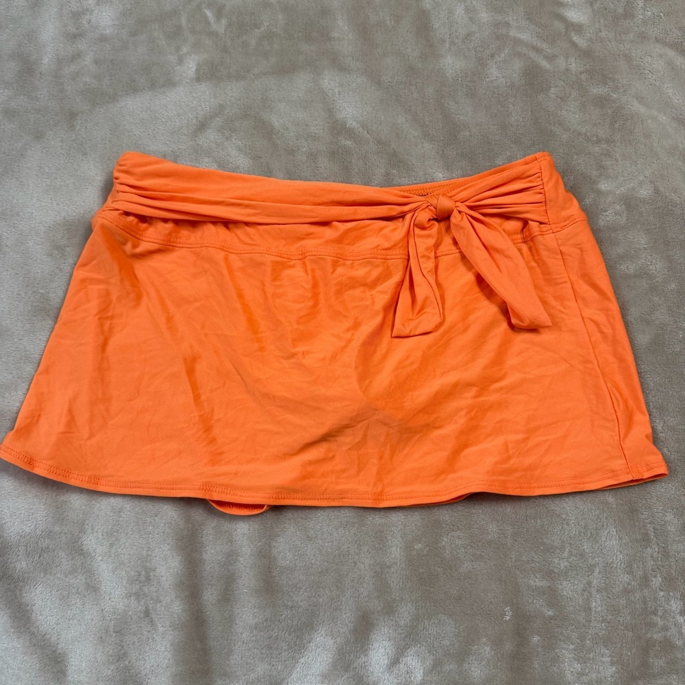 Antonio Melani Orange Swim Skirt Side Tie at Waist Size Small NWT
